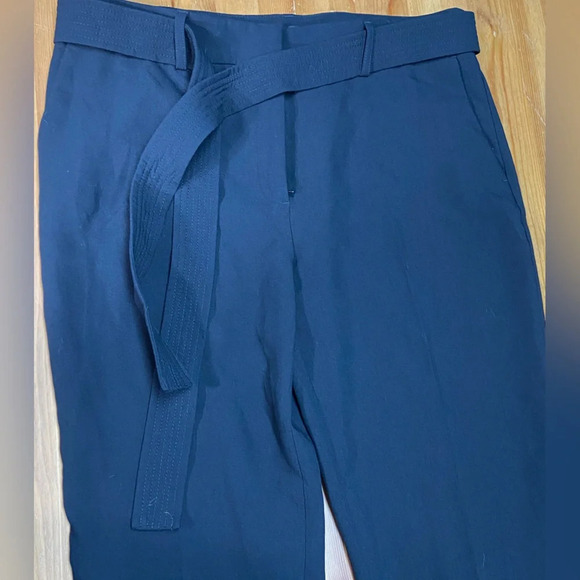 Womans Dress Pant Removable Belt w/ Stitch Detail Slim Leg Black Size 12 - Picture 5 of 10